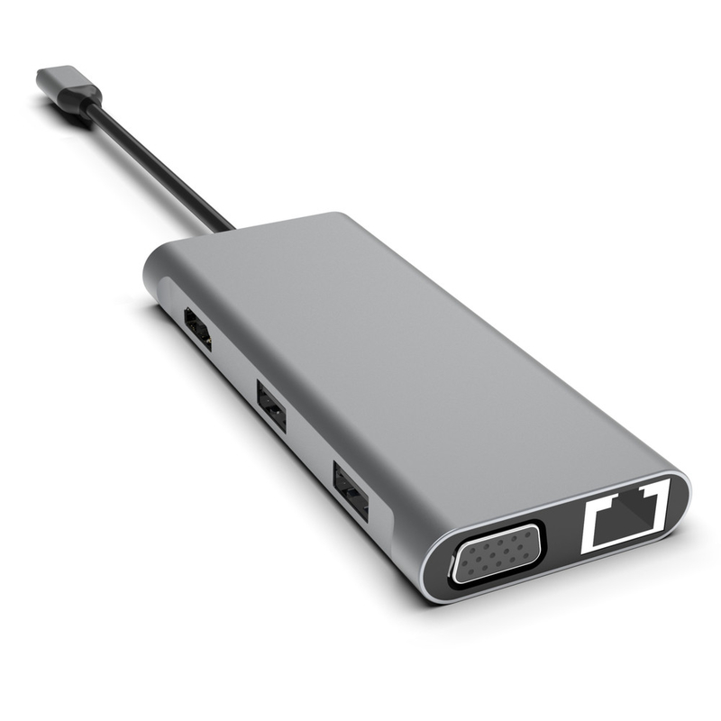 11-in-1 USB-C Hub พร้อม Dual HDMI USB 3.0 Ethernet 3.5mm ออดิโอสําหรับคอมพิวเตอร์แล็ปท็อป Macbook