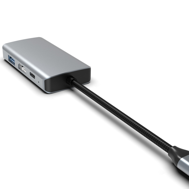 มินิ 4 ใน 1 Usb C Adapter Type C Hub ด้วย USB 3.0 HDMI VGA USB-C PD ชาร์จ