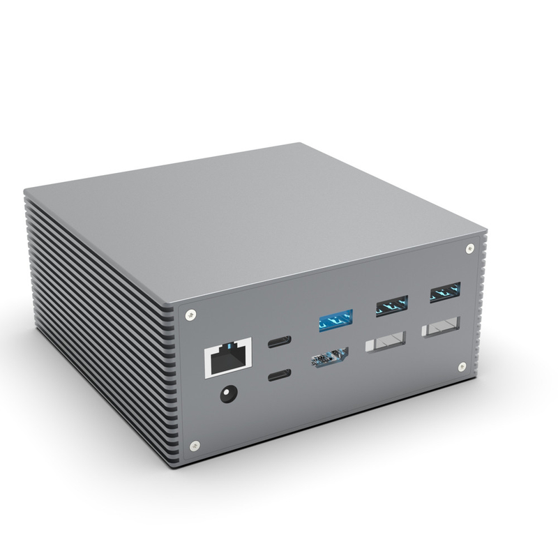 15 ใน 1 Dual Usb C Docking Station 4k 60hz ประเภท C SD 104Mb RJ45 1000M USB 3.0 สําหรับคอมพิวเตอร์