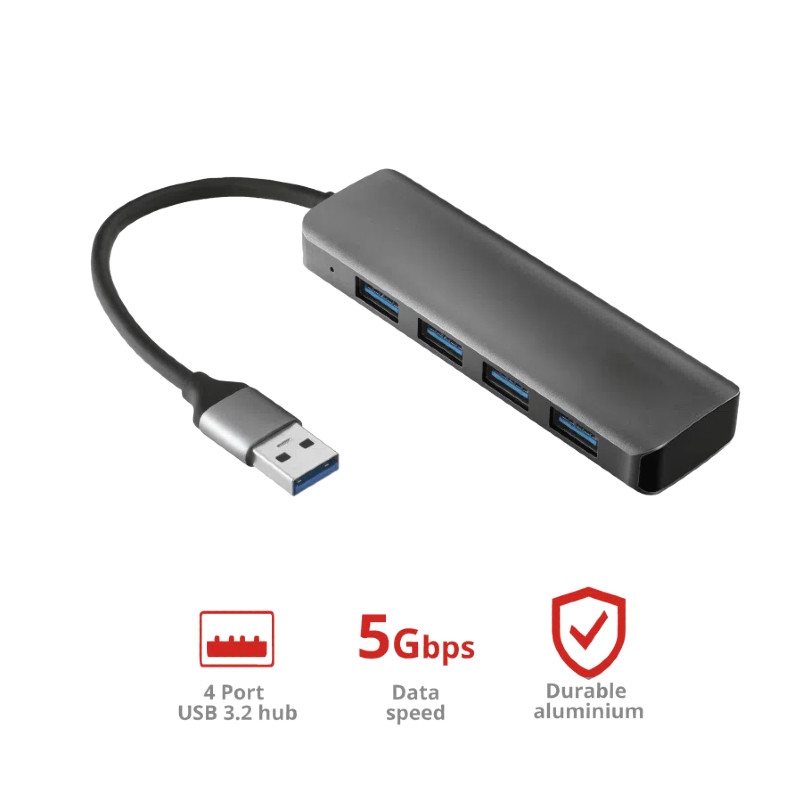แอดป์เตอร์ Usb A Usb C USB A 3.0x4 ฮับ สําหรับการตั้งค่า Desktop การโอนข้อมูลง่าย