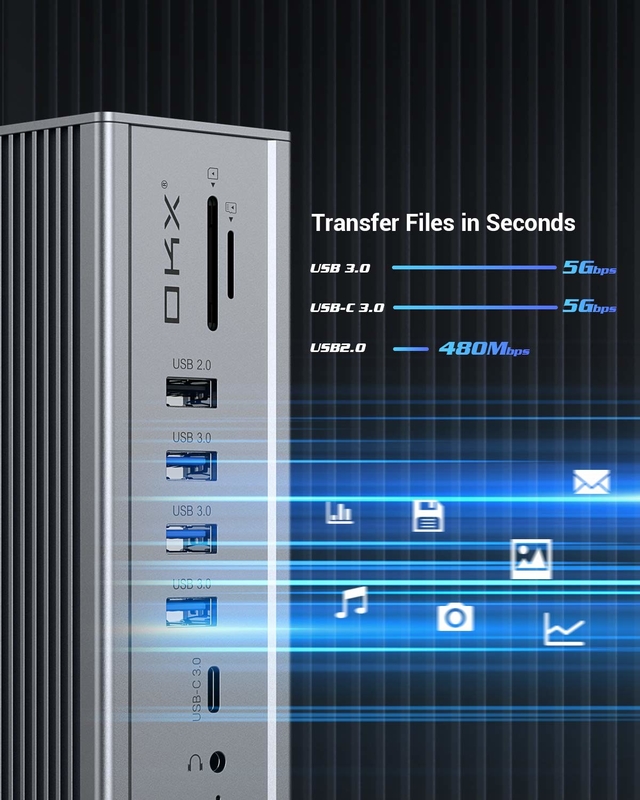 อลูมิเนียม 16 ใน 1 USB-C Docking Station ฮับพร้อม HDMI 4K Video Output VGA port สําหรับคอมพิวเตอร์แล็ปท็อป Macbook