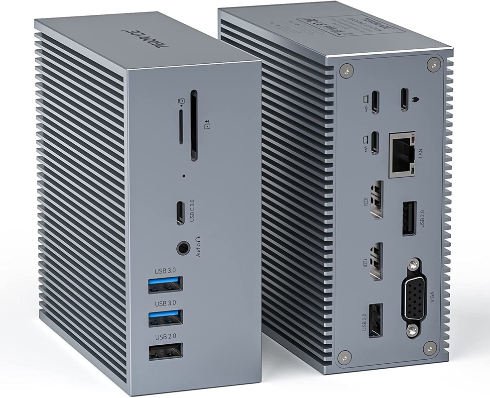 สถานี dock 4K Usb C พร้อมเคเบิลอินเทกรีต สําหรับการออกวีดีโอ 4K และการระบายความร้อน