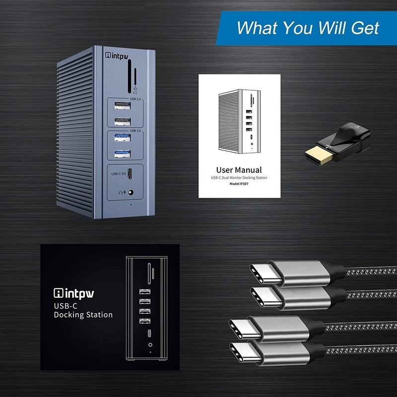 16 ใน 1 Gigabit Ethernet Docking Station Hdmi Usb C 4K Video Output Display ลิงค์