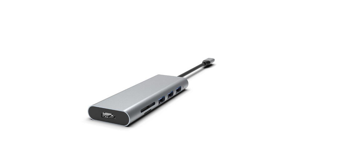 Type C Usb C Adapter Multiport Adapter Hub With Ethernet 4K HDMI 3 USB 3.0 Ports 100W PD รองรับ