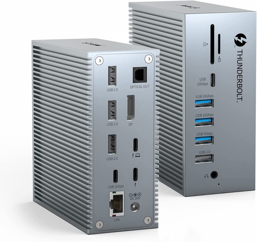 Usb C Dock Hdmi 4k 60hz 16 ใน 1 Docking Station Plug And Play ความสะดวก สีเงิน
