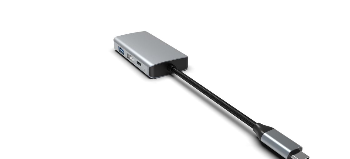 All In One HDD 4 In 1 Usb C 4 In 1 Multiport Adapter Hub Expansion Laptop Docking Station Type C ไปยัง HDMI USB 3.0 PD