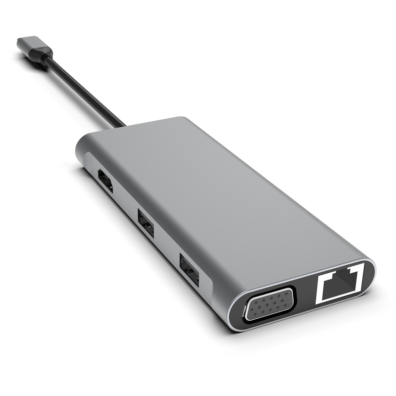 12 ใน 1 USB C Hub สถานี dock จอ 3 ตัว Dual HDMI VGA USB C& A Data Port Dock