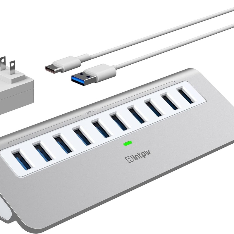 7-in-1 USB-A Hub กับ DC JACKI USB 3.0 Type A 10Gbps สําหรับคอมพิวเตอร์และ PC