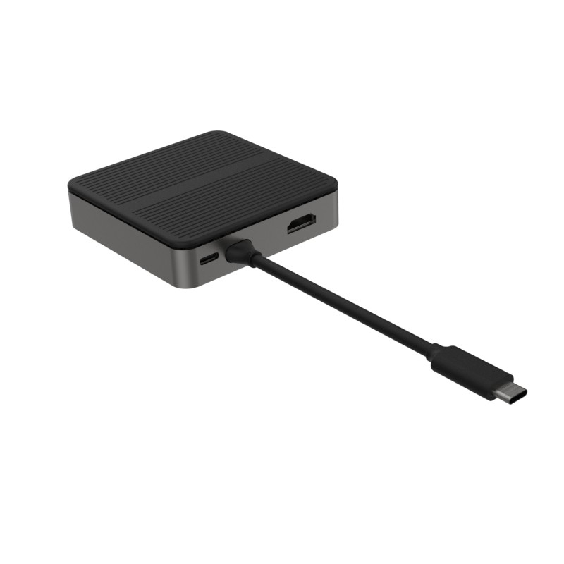Square 6 In 1 Dual HD 4K Type C Docks พร้อม RJ45 PD 100W SD TF 3xUSB 3.0 Docking Hdmi Hub Usb C A