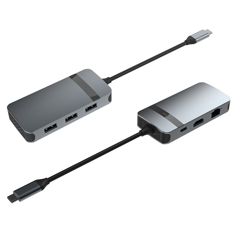 Hdmi Usb C Hub Multiport Adapter เครือข่าย Multiport Adapter USB 3.0 Port 6 ใน 1