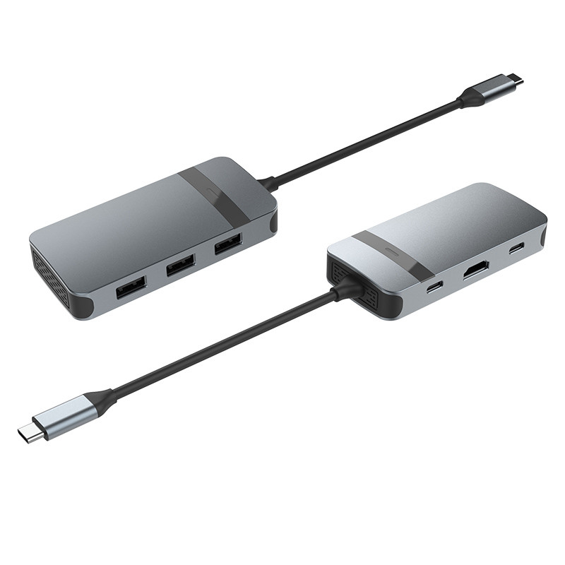 Hdmi Adapter Ethernet Usb C สีเทา USB A Hub With USB C ความเร็วในการโอนข้อมูล 5Gbps