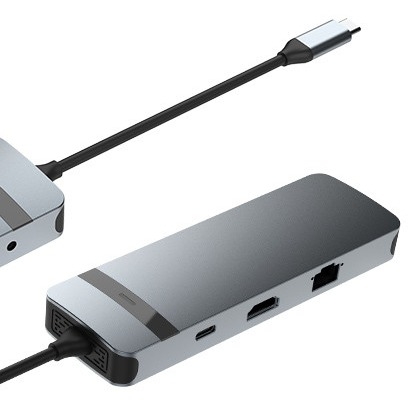 9-in-1 USB-C Hub Docking Station พร้อม 4K HDMI 100W PD USB 3.0 Card Reader ออดิโอสําหรับ MacBook