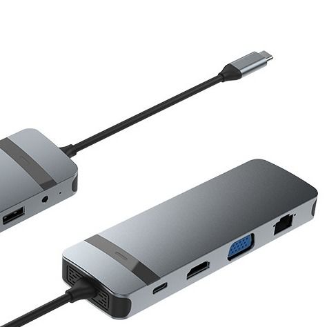 10 ใน 1 USB C Dock USB Hub กับ 4K HDMI USB C ไปยัง USB Multiport Adapter สําหรับคอมพิวเตอร์และคอมพิวเตอร์พับ