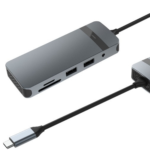 8 ใน 1 Docking Station USB C Hub Plug and Play กับ 4K HDMI RJ45 สําหรับคอมพิวเตอร์น็อปโต๊ปแมคบุ๊ค