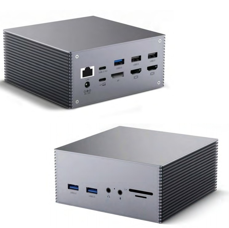 16 ใน 1 เครื่องพิมพ์ Pc Usb C Docking Station Universal Windows MacOS แจ็คเสียง 3.5 มม.