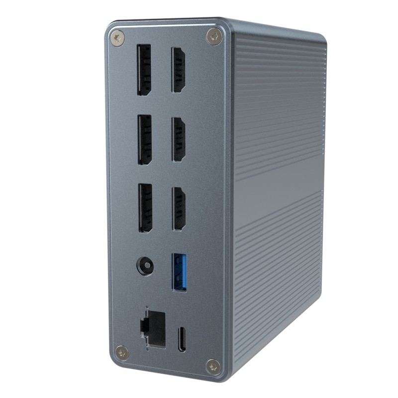 18 ใน 1 Thunderbolt 3 Dual Monitor Docking Station Hdmi Mac สําหรับ USB C โน๊ตพ็อต Docking Station สากล