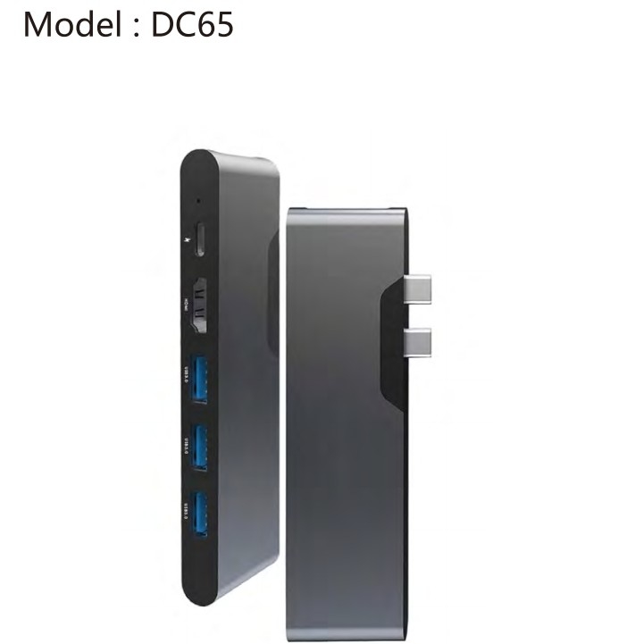 USB Type C LAN Adapter 6-in-2 USB C Hub พร้อม 3 สาย USB 3.0 และ RJ45 Gigabit LAN Interface