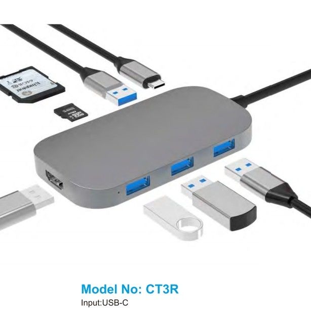 USB C Hubs พร้อมพอร์ต PD อ่านการ์ด SD สําหรับ Windows MacOS ถึงอัตราการโอนข้อมูล 10Gbps