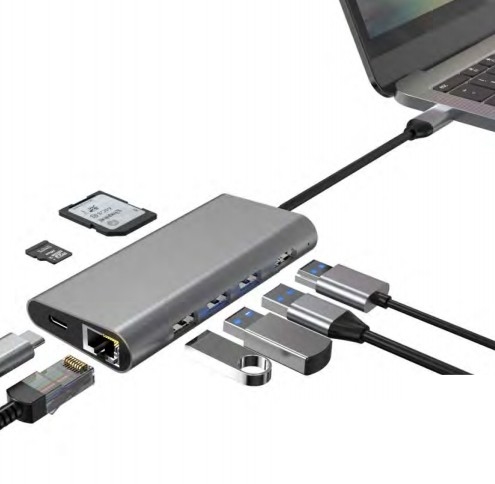7 IN 1 พกพา USB C Docking Station HUB กับจอ 4K HDMI RJ45 สําหรับ macbook