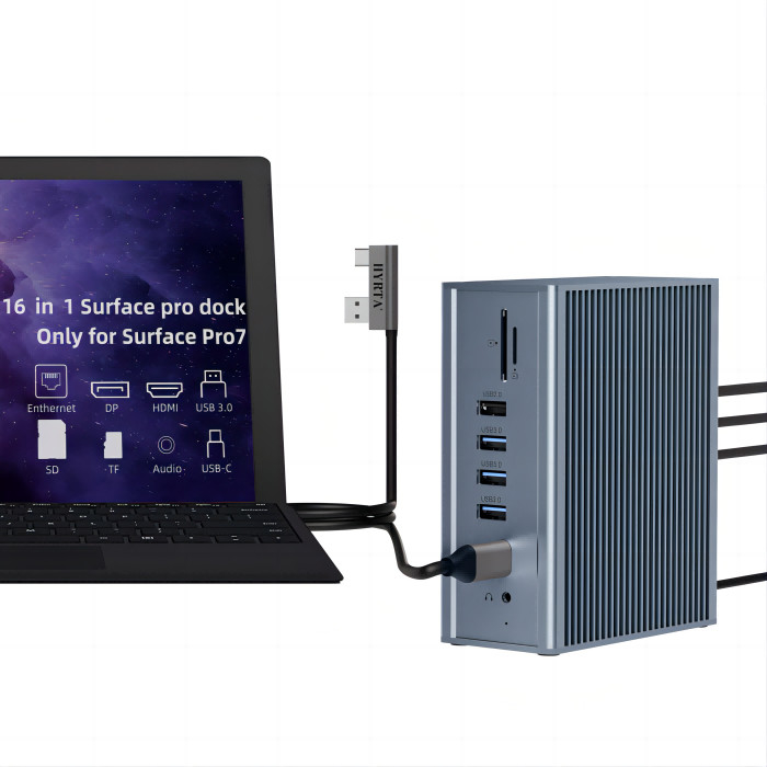 18 Port Thunderbolt Docking Station 2 Hdmi Dock Hub สําหรับ HDMI 8K / 4K ความเหมาะสมกับจอ
