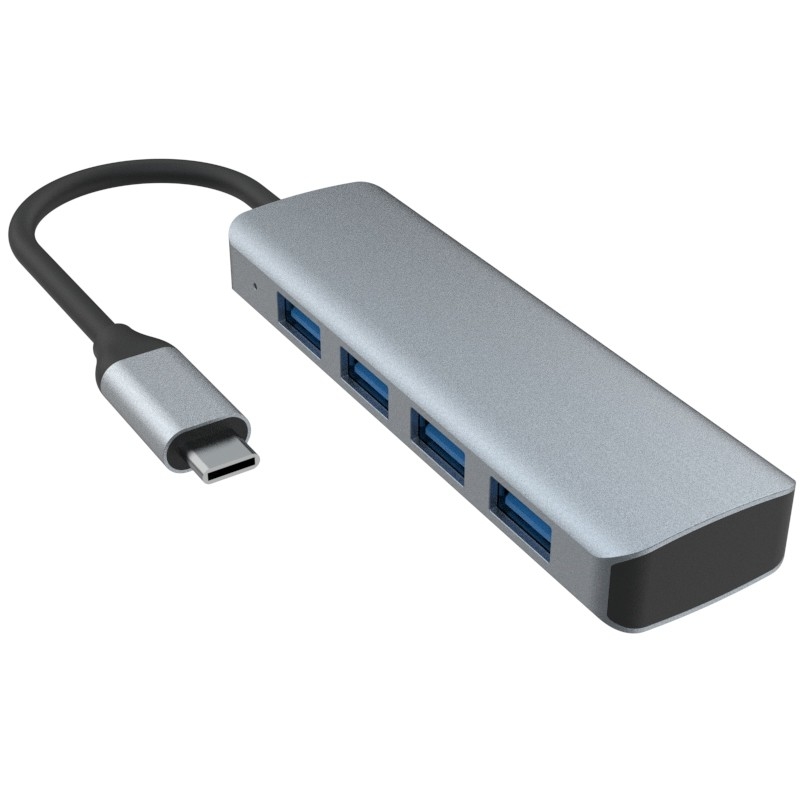 USB C ถึง 4 ท่า Port USB 3.0 Hub Expansion Dock USB Type-C ถึง 4 USB 3.0 HUB อัลลูมิเนียมสลัด 5G การส่ง