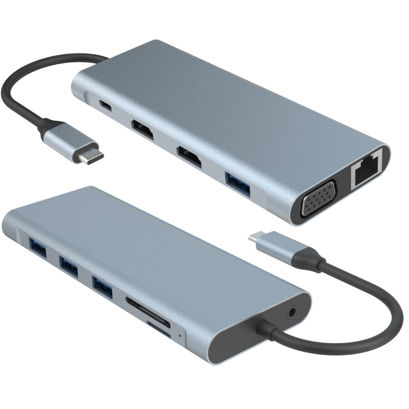 11 ใน 1 USB Type C Multifunctional Hub Adapter สําหรับคอมพิวเตอร์และโทรศัพท์มือถือ