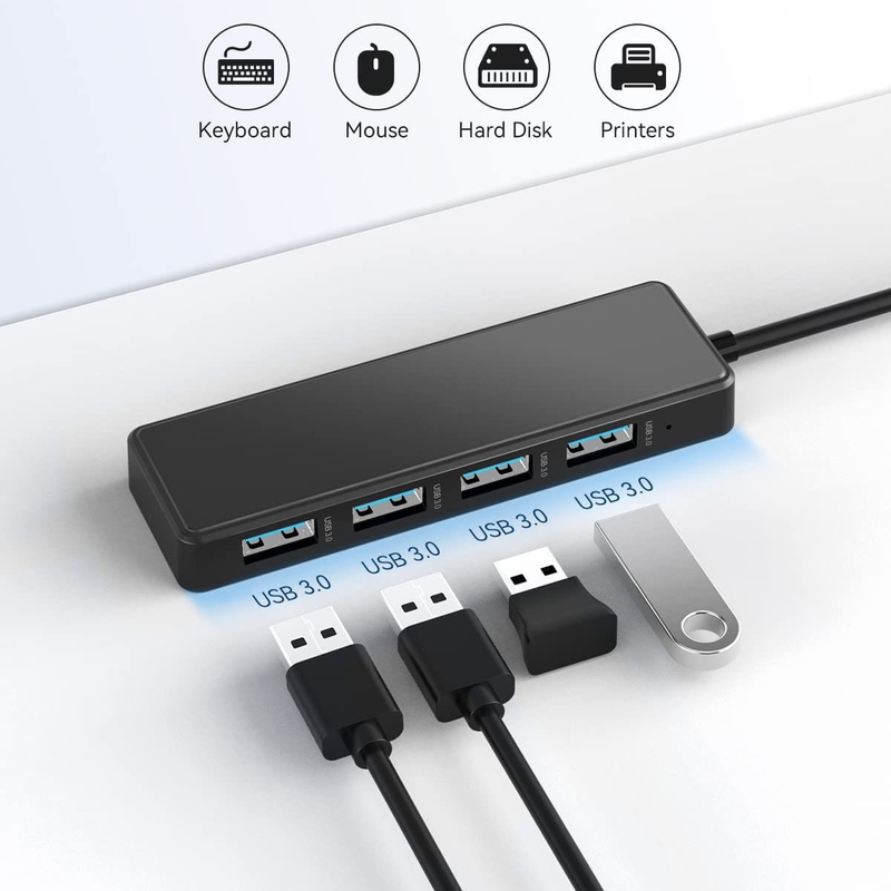 Laptop Usb A Hub ประเภท C ความเหมาะสม สีดํา สีเทา Hub 5Gbps การถ่ายทอดข้อมูล ความยาวสายไฟฟ้า