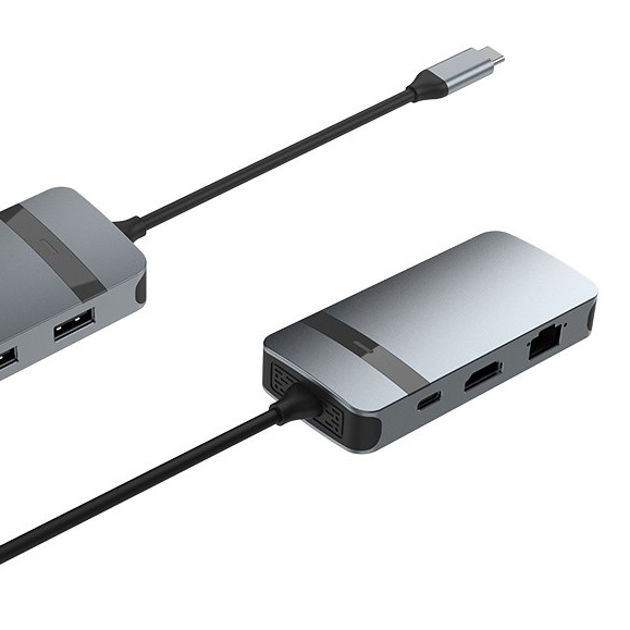 4 IN 1HDMI USB UP Usb C Adapter สําหรับพลังงานคอมพิวเตอร์ตัวนับถือ การเชื่อมต่อเสียงที่เพิ่มเติม