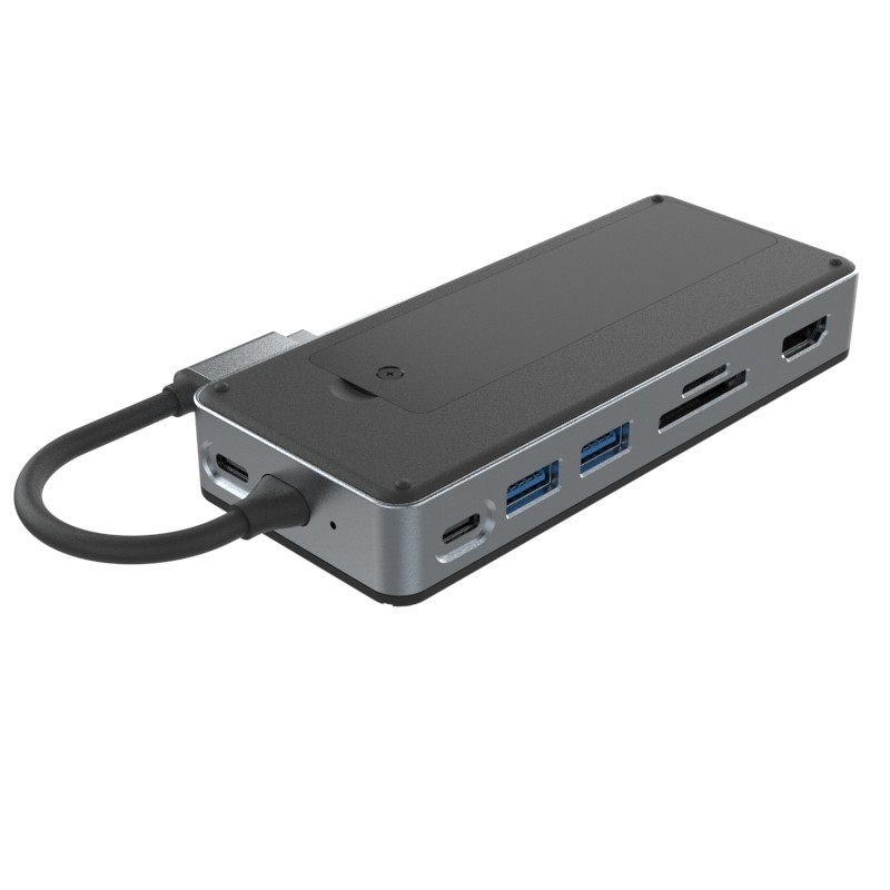 10Gbps USB C Hub กับ M.2 SSD 10-In-1 USB-C Docking Station สําหรับคอมพิวเตอร์แล็ปท็อป Macbook