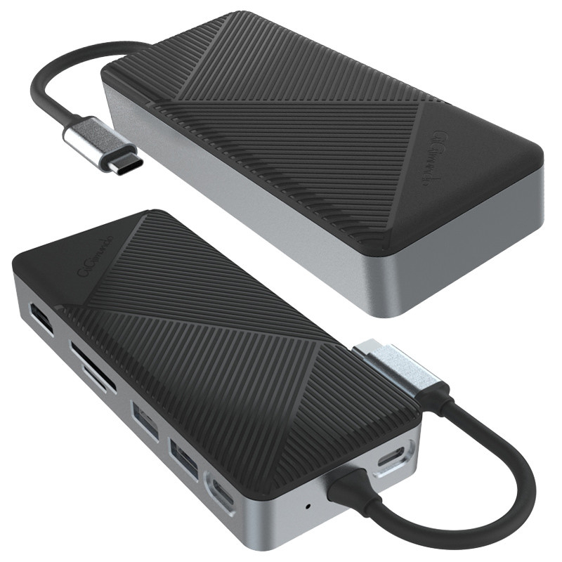 USB C Displaylink Docking Station พร้อม 10Gbps USB 3.2 Gen2 M.2 NVMe/SATA SSD Reader