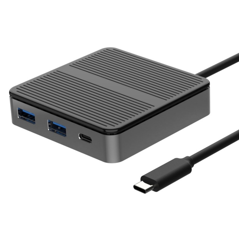 สี่เหลี่ยม สีดํา USB C ไปยังอุปกรณ์ปรับ USB Mac 6 ใน 1 Usb C ไปยังอุปกรณ์ปรับ USB A ฮับ