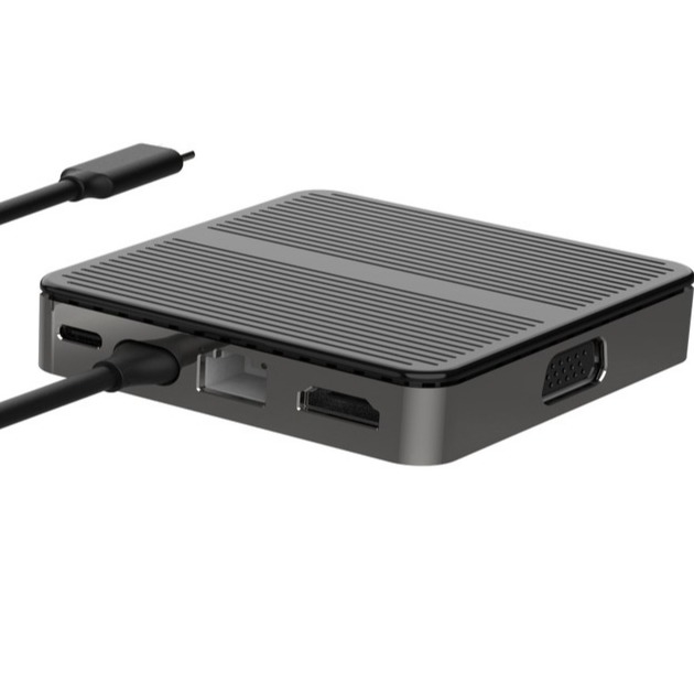 สี่เหลี่ยม สีดํา USB C ไปยังอุปกรณ์ปรับ USB Mac 6 ใน 1 Usb C ไปยังอุปกรณ์ปรับ USB A ฮับ