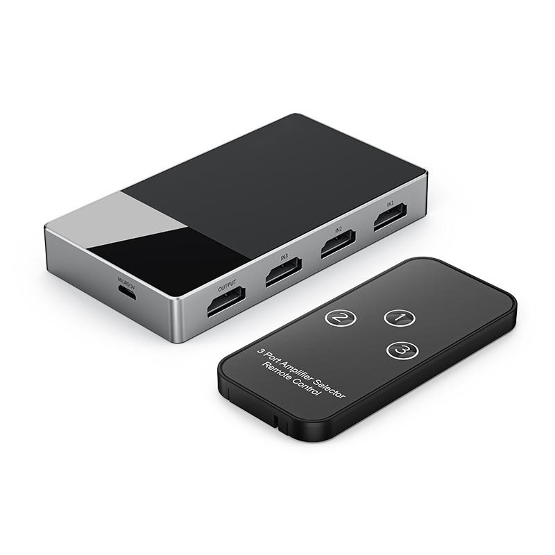 3 ใน 1 Out Hdmi Switch อลูมิเนียม HDMI Splitter กับ HDMI Switcher ระยะไกล รองรับ 4K 3D HD มอนิเตอร์