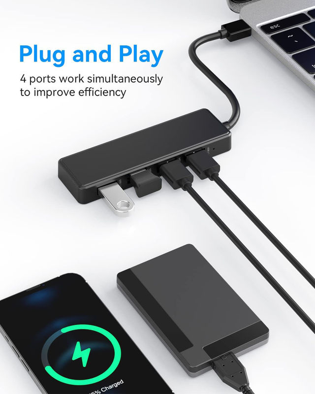 4 Port USB C Hub Adapter USB 3.0 Hub Ultra Slim พกพา Data Hub การโอนข้อมูลที่ใช้ได้