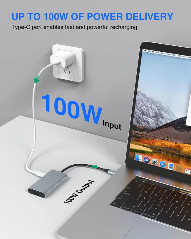 4 ใน 1 USB C Adapter Dual HDMI ไปยัง USB3.0 ทันดอร์พอร์ต