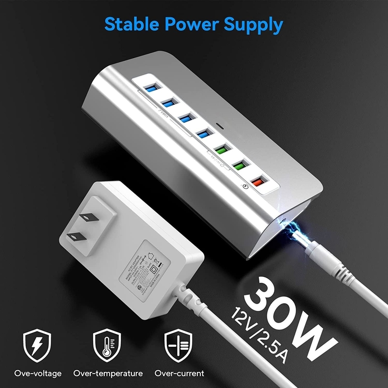 USB C Adapter 3.2 Hub Gen 2 USB C ไปยัง USB Multiport Adapter พลังงาน 30W สําหรับคอมพิวเตอร์
