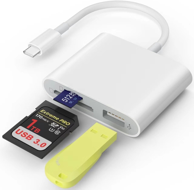 การ์ดอ่าน Usb 3.0 ความเร็วสูงไปยัง SD Micro SD Card Adapter การ์ดอ่านความจํา iPhone 15