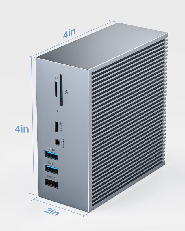 16 ใน 2 USB C Dual Monitor Thunderbolt 3 Dock HDMI สําหรับคอมพิวเตอร์แล็ปท็อปฮับ