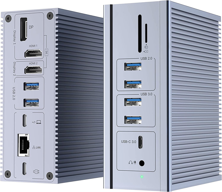 16 ใน 1 Thunderbolt 4 Docking Station Dual Monitor 4K 60HZ MacBook Windows USB HUB