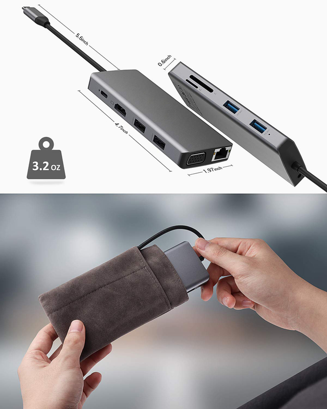Usb C Dual Hdmi Hub ICZI USB C Hub 11 ใน 1 USB C Multiport Adapter กับ 2 HD 4K 30Hz 4 USB