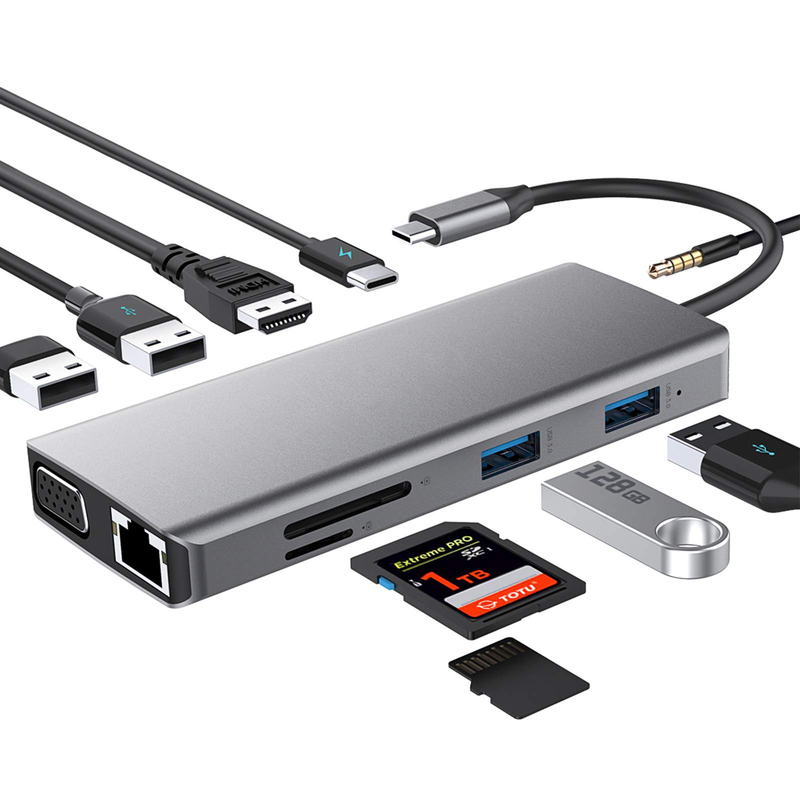 Usb C Dual Hdmi Hub ICZI USB C Hub 11 ใน 1 USB C Multiport Adapter กับ 2 HD 4K 30Hz 4 USB