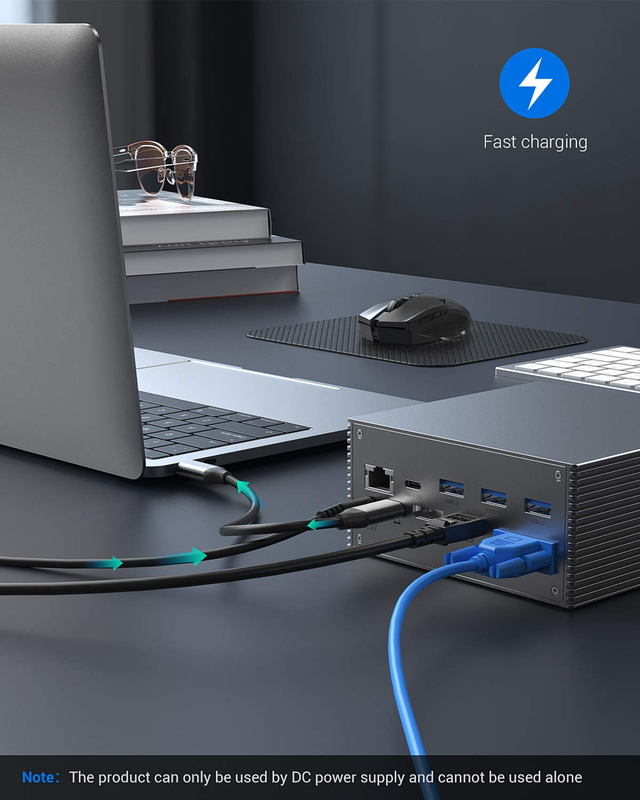Thunderbolt 4k มอนิเตอร์ Thunderbolt USB-C Dual HD 4K Docking Station 16-In-1 Hub Adapter MST แม็คบ็อกและดัสก็อป
