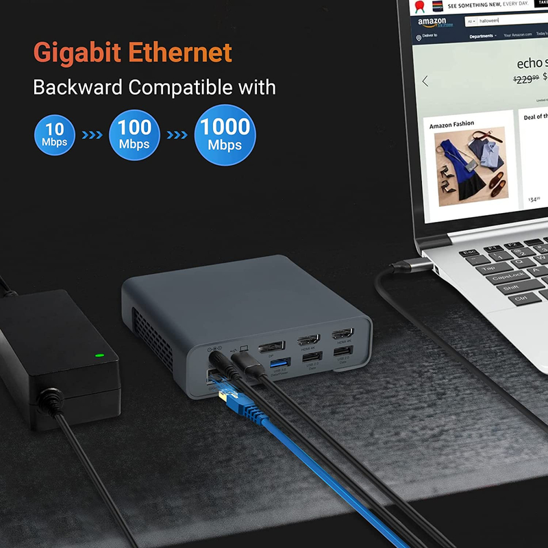 การ dock USB Hub Adapter USB Type-C 4K 60hz มอนิเตอร์ HDMI Ethernet RJ45 สถานี dock