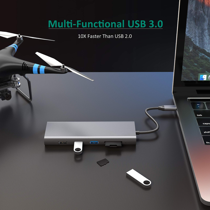 14 ใน 1 Usb C Hub Docking Type C Hub Usb Type C Hdmi 2 สถานีด็อค 3 จอ VGA 4K