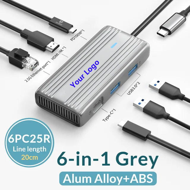 USB C Hub พร้อม HDMI 4K และ USB 3.0 ความเร็วสูง รองรับ Windows Mac