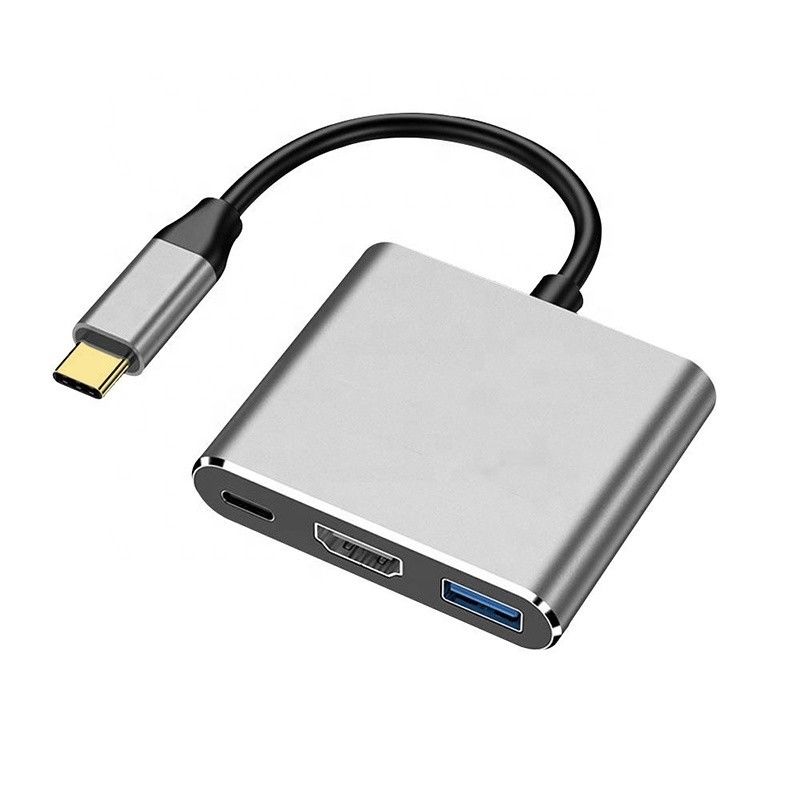 3-in-1 USB C Type C Multi-function Hub ไปยัง USB-C PD HDMI USB 3.0 แอดป์เตอร์แปลงเคเบิล