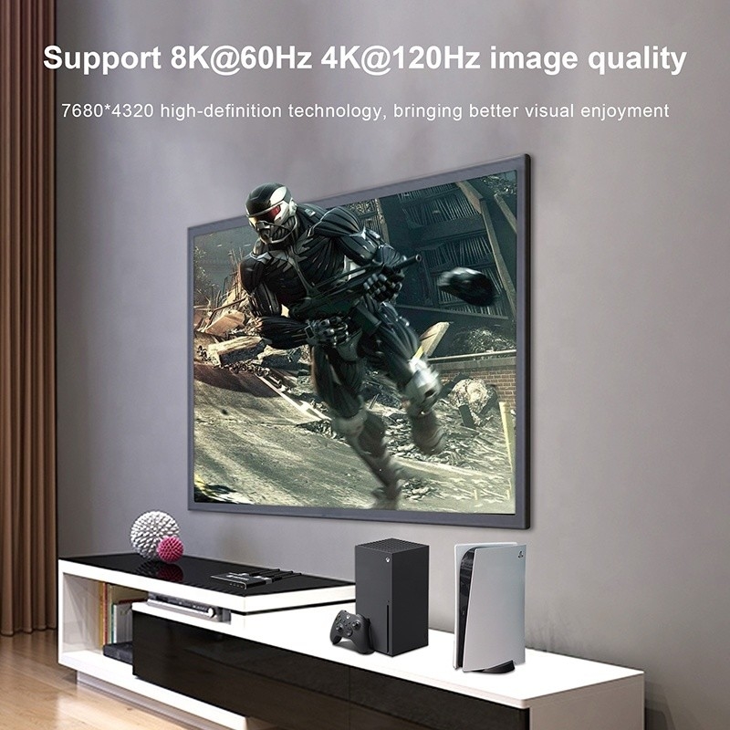 8K HDMI Switch 3 In 1 Out การสนับสนุน 3 HDMI Input 8K 60Hz 4K 120Hz เทคโนโลยีที่ก้าวหน้า