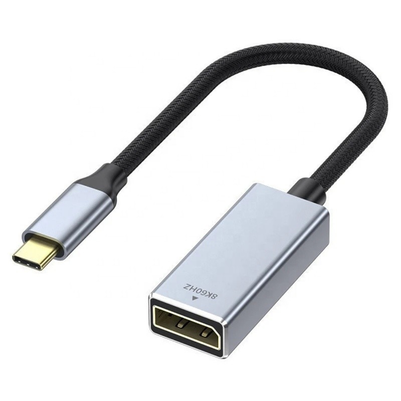 PVC Jacket ชาย-หญิง USB C ประเภท C ไปยัง Displayport คาเบลปรับจอจอสําหรับ 8K 60Hz วิดีโอออดิโอ