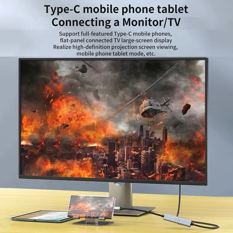 PVC Jacket ชาย-หญิง USB C ประเภท C ไปยัง Displayport คาเบลปรับจอจอสําหรับ 8K 60Hz วิดีโอออดิโอ