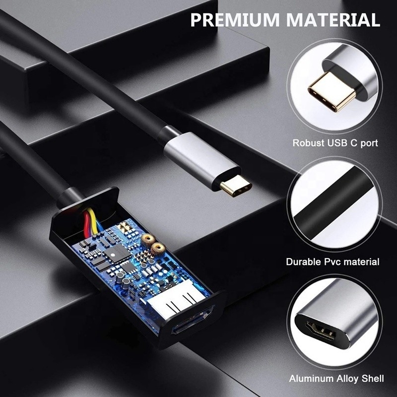 ชาย-หญิง USB 3.1 ประเภท C เป็น HDMI HDTV Cable Adapter Converter 4K 60Hz 1080P CCA คอนดิวเตอร์